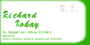 richard kokay business card